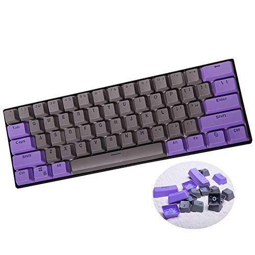 Sunzit Keycaps, 61 Keycaps Backlight Two-Color Mechanical Keypad PBT Keycap For GH60 / RK61 / ALT61 / Annie/Keyboard Poker Keys