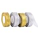 Feyarl 1-inch Wide Premium Glitter Ribbon Metallic Sparkle Ribbons Christmas Crafts Wrap Card Making Floral Projects (Gold&Silver)