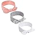 UeeSum Baby Girls Headbands with Bows 3 Pack Infant Toddler Headwrap Hair Accessories, Baby Pink/White/Heather Grey, Small