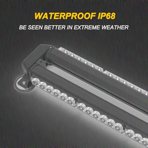KAMOPA 96 cm 78 LED Flashing Strobe Light Bar, 12 V/24 V Magnetic Vehicle Emergency Warning Bar (Amber)