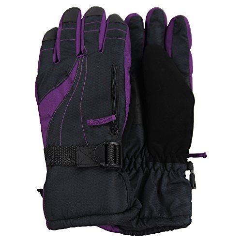 Women's Waterproof Ski / Winter Glove (Black/Purple, Large) Women's Waterproof Ski / Winter Glove (Black/Purple, Large)