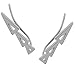 Humble Chic Triangle Ear Climbers - Arrow Shaped Cutout Ear Cuff Crawler Stud Earrings, Safe for Sensitive Ears, White Rhodium Triangle, Silver Tone Plated, Hypoallergenic