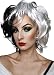 Cruel Devil Costume Wig Fits Adult & Kids. Short Black White Wigs for Cosplay Halloween + Wig Cap Included