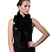 FURTALK Flower Brim Real Rex Rabbit Fur Scarf for Women