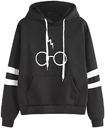 Womens Pullover Sweatshirt Hooded Hoodies,Ladies Womens Hoodies Fashion Long Sleeve Harry Potter Glasses Prints Hoodie Hooded Sweatshirt Jumper Pullover Tops Blouse by LuckUK