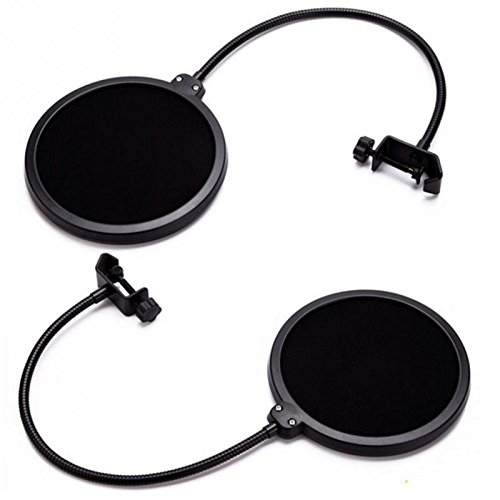 UTP 360 Degree Flexible gooseneck Holder Double Layer Studio Speaking Recording Microphone Mic Wind Screen Mask Shield Pop Filter