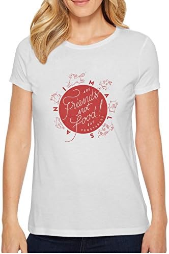 RTEFTGFH Short Sleeve Young Women Vegan Shirt Animals Are Friends Not Food Funny T Shirts