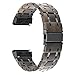 TRUMiRR Fenix 5/5 Plus Wooden Watchband, 22mm Natural Wood & Stainless Steel Watch Band Quick Easy Fit Strap Wristband for Garmin Fenix 5/5 Plus/Forerunner 935 / Approach S60, Black