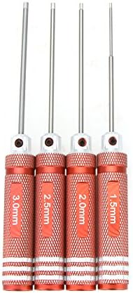 4Pcs Titanium Nitride TiNi Hex Driver Wrench 1.5mm/2mm/2.5mm/3.0mm for RC Helicopter Repair Tools