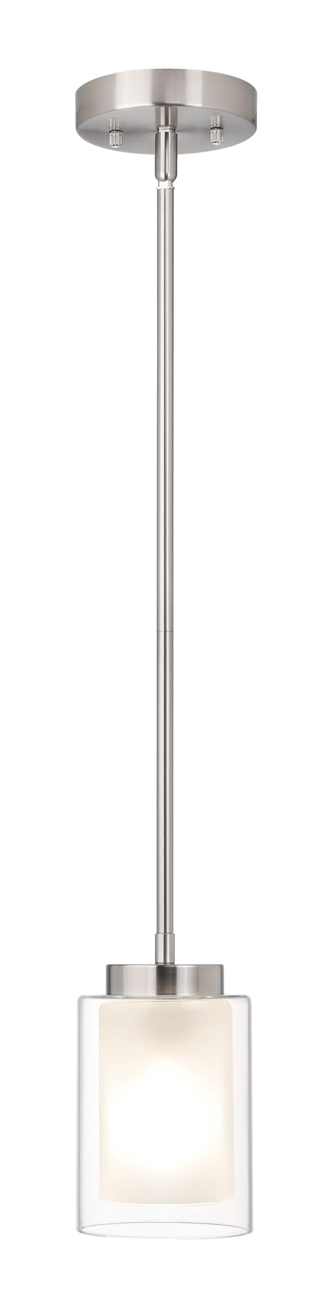 Photo 1 of XiNBEi Lighting Pendant Lighting Modern 1 Light Mini Pendant Light with Dual Glass in Brushed Nickel, Adjustable Hanging Ceiling Light for Kitchen & Living Room XB-P1195-BN