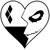 Joker Harley Heart Quinn LLI | Decal Vinyl Sticker | Cars Trucks Walls Laptop | Black | 5.5 x 5.4 in | LLI1793