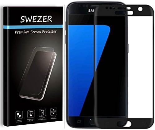 For Samsung Galaxy S7 - SWEZER Tempered Glass [FULL COVER] Screen Protector [Lifetime Replacement], Edge-To-Edge Protect, Anti-Scratch, Anti-Bubble, Shatterproof [Black]