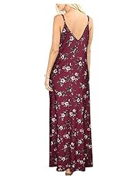 Votepretty - Vestido de verano para mujer, cuello en V, informal, con bolsillos