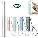 Reusable Metal Collapsible Portable Straw - Travel Stainless Steel Foldable Drinking Straw with Silicone Case & Cleaning Brush, 4 Packs (Pink Gray Blue Green)...