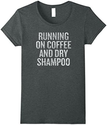 Womens Runnning on Coffee Shirt Large Dark Heather