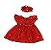 morecome Baby Flower Girls Princess Pageant Lace Dresses (6M, Red)