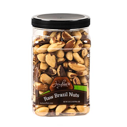 Jaybee's Whole Unsalted Brazil Nuts - Raw - Great for Daily Snack, Brazilian Nuts Used for Baking, Cooking and Gift Giving Reusable Kosher Certified (32 Ounces)
