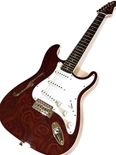 NEW BURL MAPLE SEMI HOLLOW STRAT STYLE 6 STRING ELECTRIC GUITAR