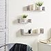 MyGift Rustic Wood U Shaped Floating Shelves - Wall Mounted Office, Kitchen, Living Room Display Shelf, Set of 3, Brown
