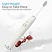 Smart Rechargeable Power Electric Toothbrush Built-in 5 Cleaning Modes X 5 Intensity, IPX8 Fully Waterproof Electronic Sonic Toothbrushes, including Travel Case & 2 Replacement Brush Heads (White)