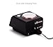 Homtime Bedside Alarm Clocks with Dual USB Charging Port for Bedroom Small Alarm Clock Snooze Dimmable Black(with AC Adapter)