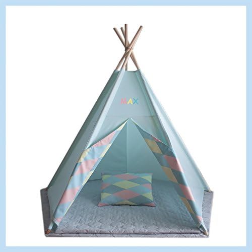 Teepee Tent Tipi Standard Colorful Room Set + Quilted Rug + Pillows - Handmade and Unique Personalized