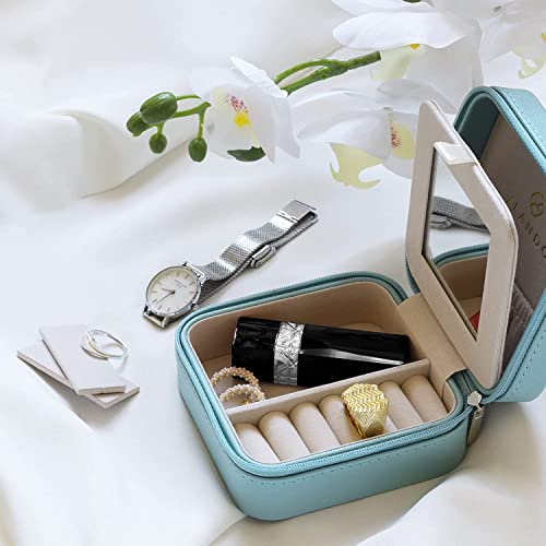 Vlando Small Travel Jewelry Box Organizer Mirrored Jewelries