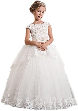 Kauste Lace Flower Girls Dress Girls First Communion Dress Princess Wedding FB011