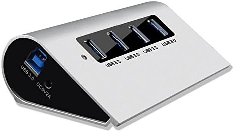 Bluwee Premium 4 Port Silver Aluminum USB 3.0 Hub (3 Feet cable) for iMac, MacBook, MacBook Pro, MacBook Air, Mac Mini, or any PC [Silver]