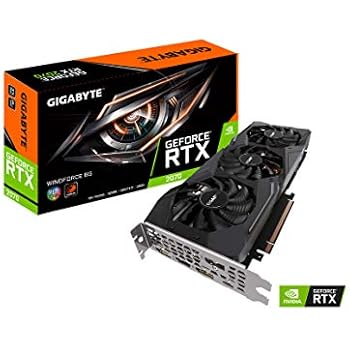 Gigabyte GeForce RTX 2070 Windforce 8G Graphics Card, 3X Windforce Fans, 8GB 256-Bit GDDR6, GV-N2070WF3-8GC Video Card