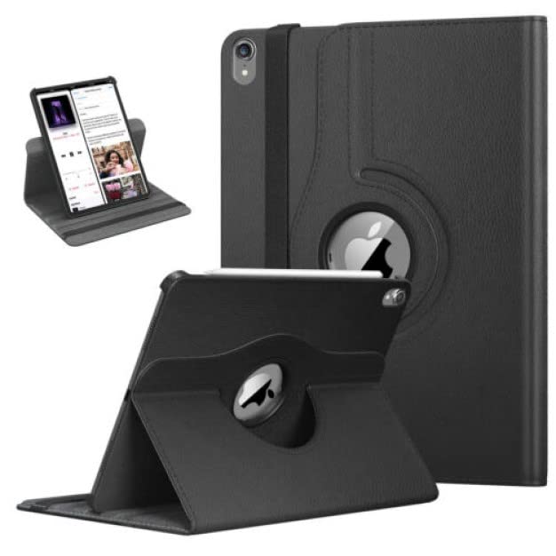 PU Leather Rotate Stand Case for iPad 9.7 inch 5th/6th Generation 2017/18 and For iPad Air 1st Generation and iPad Air 2 2013/14 (Black)