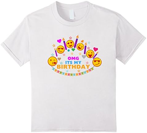 Kids Omg It's My Birthday - Cute Emoji Birthday T-Shirt 4 White