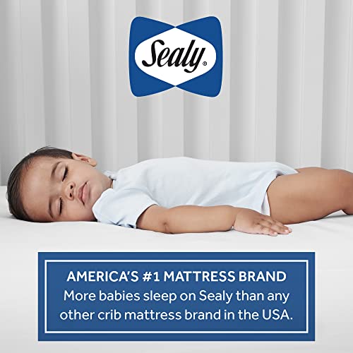 Sealy Baby Firm Rest 2Stage Antibacterial Waterproof Baby Crib