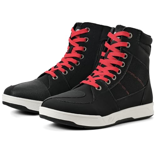 BORLENI Herren Motorradstiefel, Casual rutschfeste Motorradschuhe, Motocross-Schutzschuhe