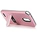 Voberry Hybrid Hard Soft Rubber Impact Armor Card Kickstand Case Cover For LG Stylo 3 Plus (Rose Gold)