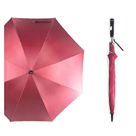 Polyester Men's and Women's No-Fold Semi Automatic Open UV Protected Umbrella with Fan, 48-inch