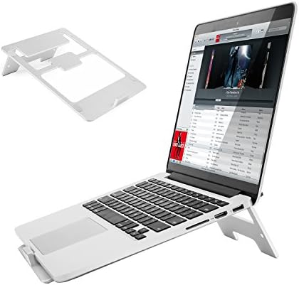 Laptop Stand Aluminum Notebook Stand 7-17'' Portable Folding Ventilated Computer Stand for MacBook Pro/Air, Apple Laptop Notebook and Tablet with Anti-Slip Silicone Pad