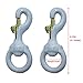 1 Pair 3 Inch White Rubber Coated Brass Swivel Snap Clips - Heavy Duty Flag Pole Halyard Rope Attachment Hooks Accessory, Coated for Reduce Noise