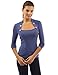 PattyBoutik Women Bolero Button Long Sleeve Blouse (Blue Medium)