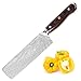 WALLOP Damascus Nakiri Knife - Japanese AUS-8 Stainless Steel Usuba Knife - Solar Pattern Well Balance Vegetable Salad Chopper Cutter Meat Cleaver Kitchen Knife - Ergonomic Full Tang G10 Handle - 7''