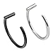 Ruifan 18G 10mm Unisex Silver & Black Plated Stainless Steel Nose Hoop Earring Ring Stud Body Jewelry Piercing 2PCS