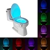 Uleade™ LED Toilet Light Sensor Motion Activated Glow Toilet Bowl Light Up Sensing Toilet Seat Night light Inside Bathroom Washroom 8 Color
