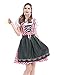 Colorful House Womens Oktoberfest Beer Maid Fancy Dress Costume, Red and Green,Size M