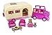 Li’l Woodzeez Happy Camper – Pink Toy Car with Family Caravan – 40 Pieces Playset with Toy Furniture, Food, and Kitchen Accessories – Gifts for 3+ Years