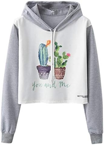 MOTOCO Ladies Casual Sweatshirt Cute Print Cat Hooded Blouse Pullover for Teen Girls Womens Tops