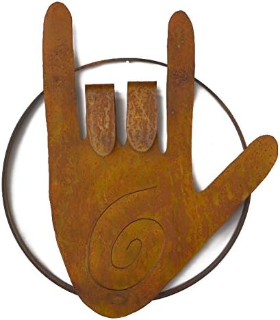I Love You ASL Hand Metal Wall Sculpture, Metal Wall Art Home Decor.