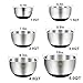Wildone Stainless Steel Mixing Bowls, Nesting Bowls with Airtight Lids, Measurement Marks, Non Slip Silicone Bottoms, for Easy Mixing & Prepping - Set of 6