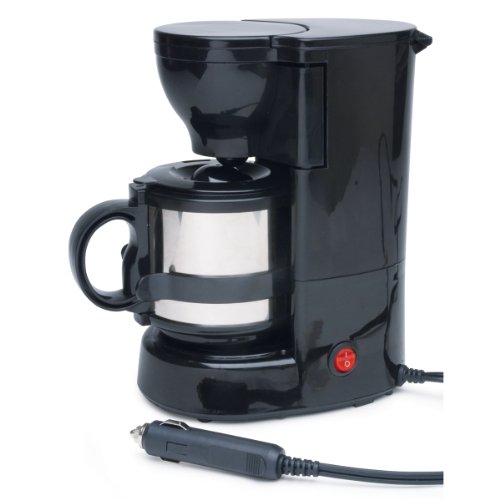 RoadPro RPSC-784 12-Volt Quick Cup Coffee Maker with 16 oz. Metal Carafe