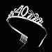 Frcolor Crystal Birthday Tiara,Rhinestone 40th Birthday Crown Princess Queen Party Headband for Women Girls (Silver)