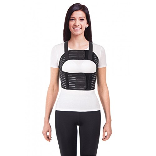 TOROS GROUP MANUFACTURE Orthopedic Women`s Elastic Rib Belt Chest Support Brace Breathable Band After Surgery Black Large X-Small